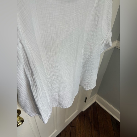 Pure Jill White Textured Cotton Pullover – Size 3X – Beachy Funnel Neck Tunic - Picture 12 of 12